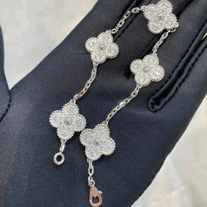 [Clara Jewels] CLOVER 5 MOTIF FULL DIAMOND BRACELET COLLECTION