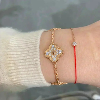[Clara Jewels] CLOVER 5 MOTIF FULL DIAMOND BRACELET COLLECTION