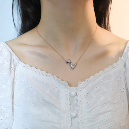 [Clara Jewels]VOLT SILVER DIAMOND PEDANT NECKLACE