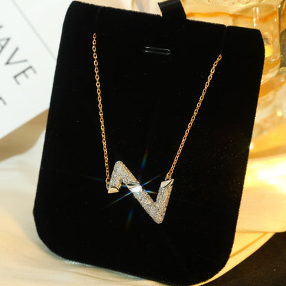 [Clara Jewels]VOLT SILVER DIAMOND PEDANT NECKLACE