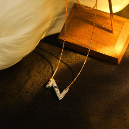 [Clara Jewels]VOLT SILVER DIAMOND PEDANT NECKLACE