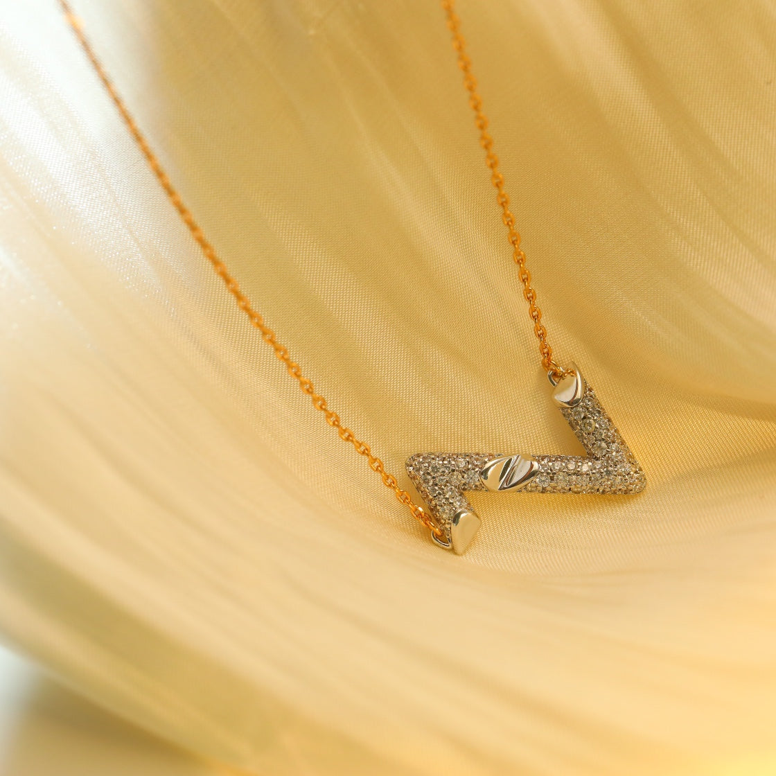 [Clara Jewels]VOLT SILVER DIAMOND PEDANT NECKLACE
