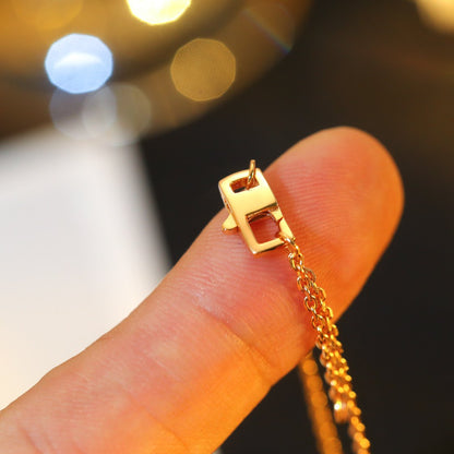 [Clara Jewels]STAR AND SUN DIAMOND PINK GOLD NECKLACE