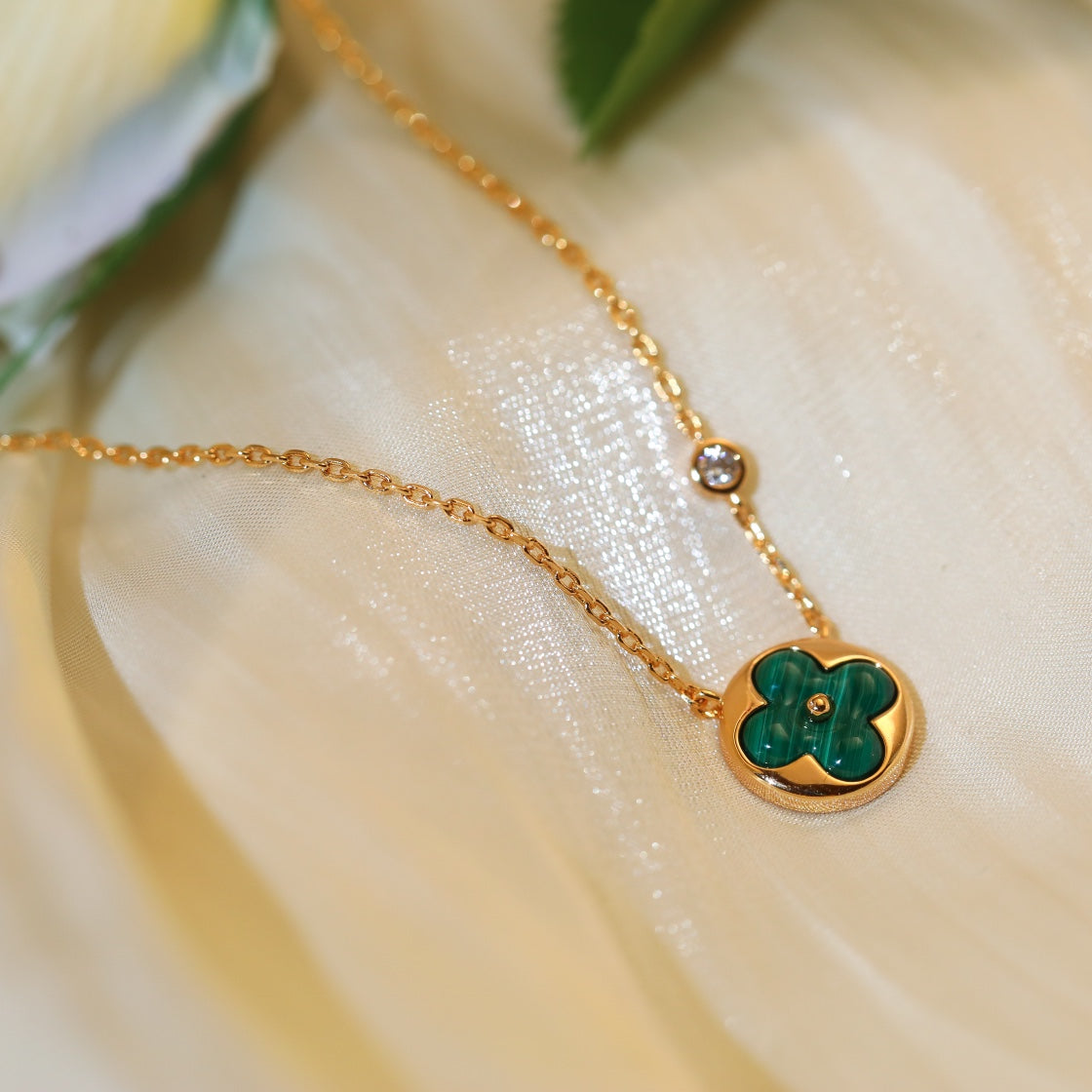 [Clara Jewels]SUN PEDANT PINK GOLD 1 DIAMOND NECKLACE