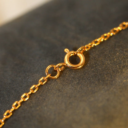 [Clara Jewels]SUN PEDANT PINK GOLD 1 DIAMOND NECKLACE