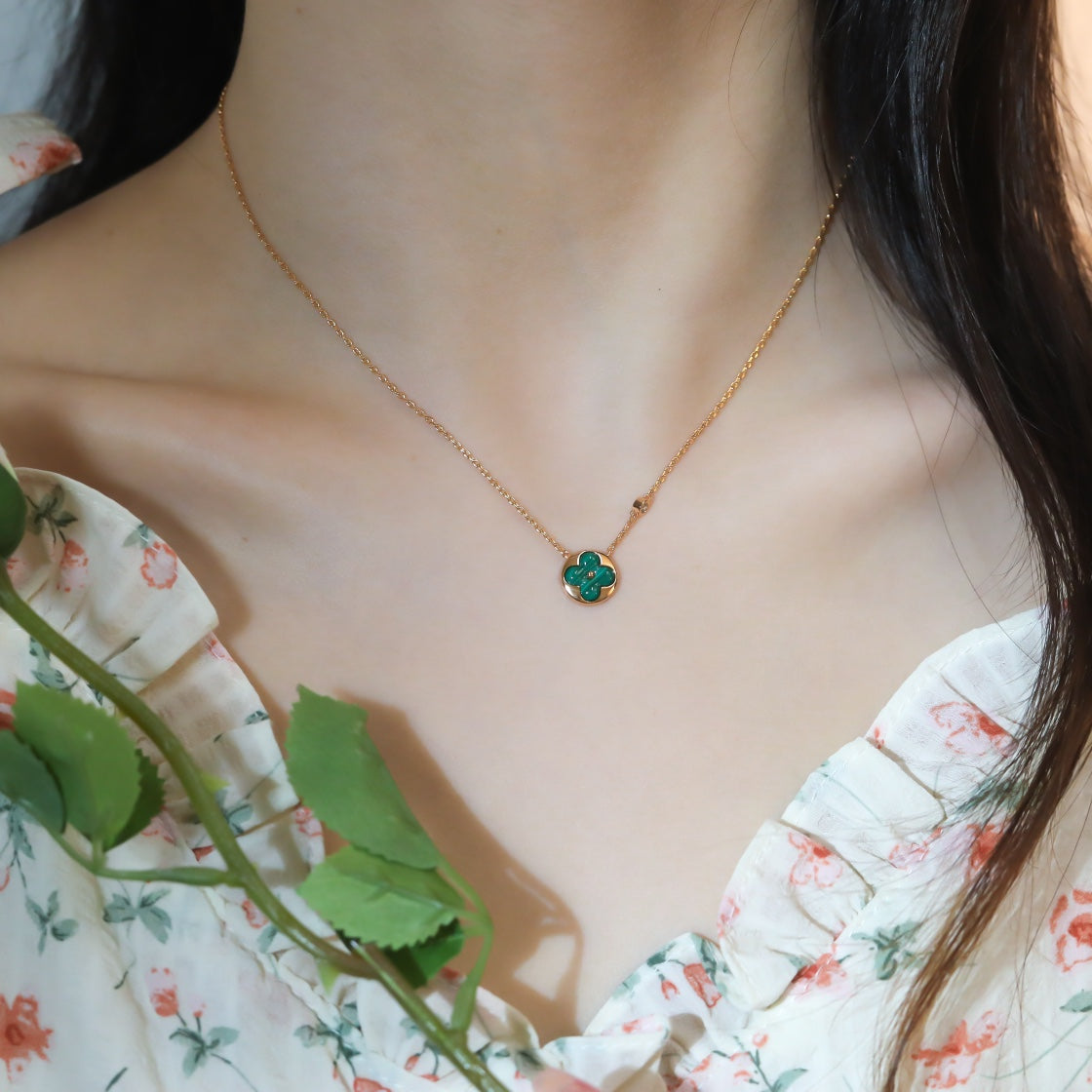[Clara Jewels]SUN PEDANT PINK GOLD 1 DIAMOND NECKLACE