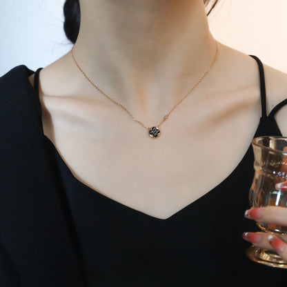 [Clara Jewels]SUN PEDANT PINK GOLD 1 DIAMOND NECKLACE