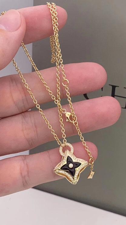 [Clara Jewels]STAR PEDANT PINK GOLD DIAMOND NECKLACE