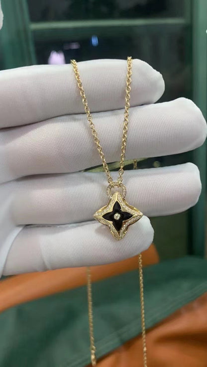 [Clara Jewels]STAR PEDANT PINK GOLD DIAMOND NECKLACE