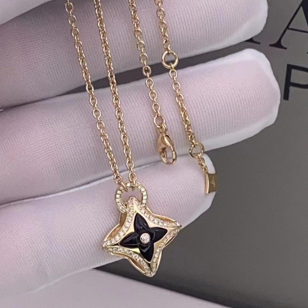 [Clara Jewels]STAR PEDANT PINK GOLD DIAMOND NECKLACE