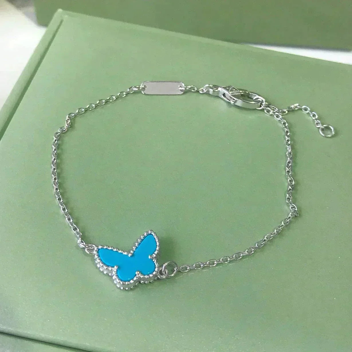 [Clara Jewels]BUTTERFLY TURQUOISE BUTTERFLY BRACELET SILVER