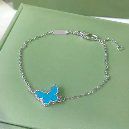 [Clara Jewels]BUTTERFLY TURQUOISE BUTTERFLY BRACELET SILVER