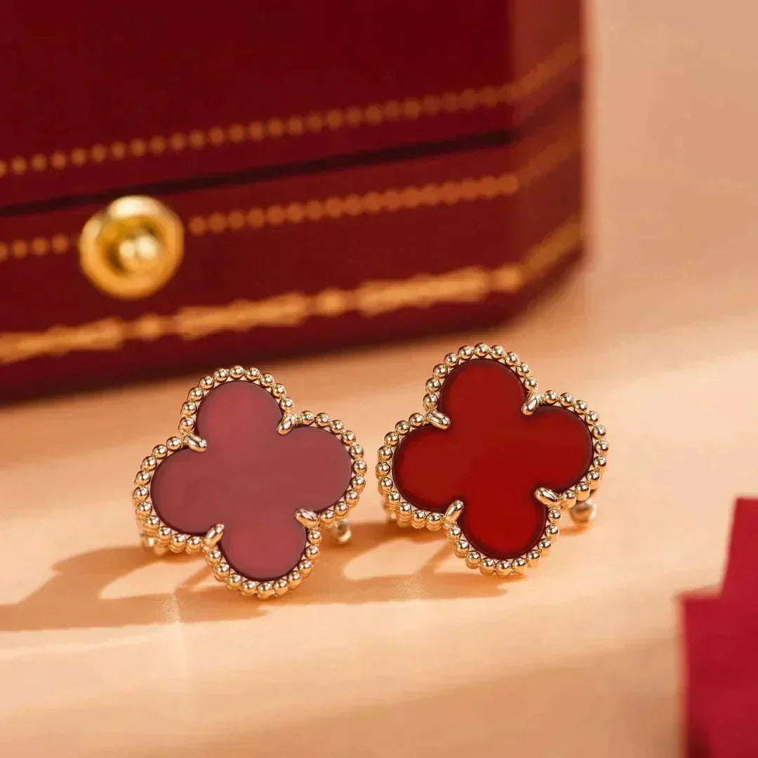 [Clara Jewels]CLOVER MEDIUM 1 MOTIFS CARNELIAN  EARRINGS