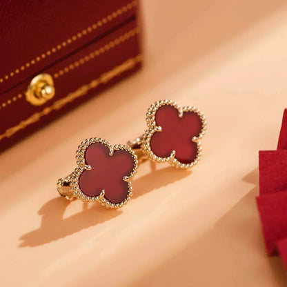 [Clara Jewels]CLOVER MEDIUM 1 MOTIFS CARNELIAN  EARRINGS