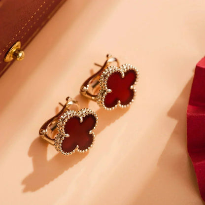 [Clara Jewels]CLOVER MEDIUM 1 MOTIFS CARNELIAN  EARRINGS