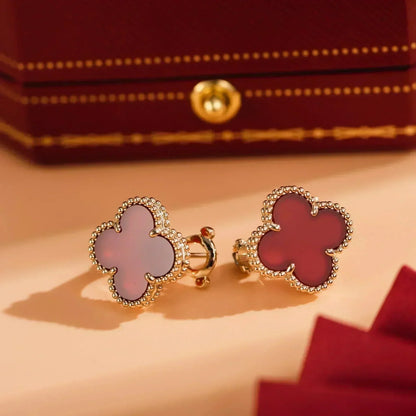 [Clara Jewels]CLOVER MEDIUM 1 MOTIFS CARNELIAN  EARRINGS
