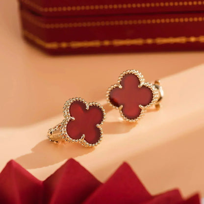 [Clara Jewels]CLOVER MEDIUM 1 MOTIFS CARNELIAN  EARRINGS