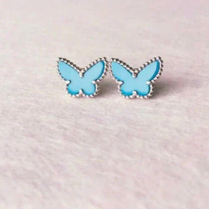[Clara Jewels]BUTTERFLY TURQUOISE EARRINGS SILVER