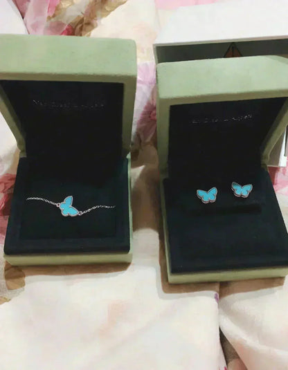 [Clara Jewels]BUTTERFLY TURQUOISE EARRINGS SILVER