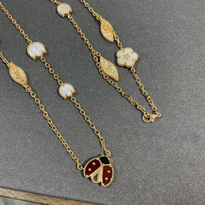 [Clara Jewels]LUCKY SPRING 15 MOTIFS GOLD NECKLACE