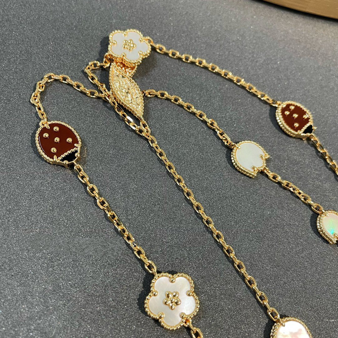 [Clara Jewels]LUCKY SPRING 15 MOTIFS GOLD NECKLACE