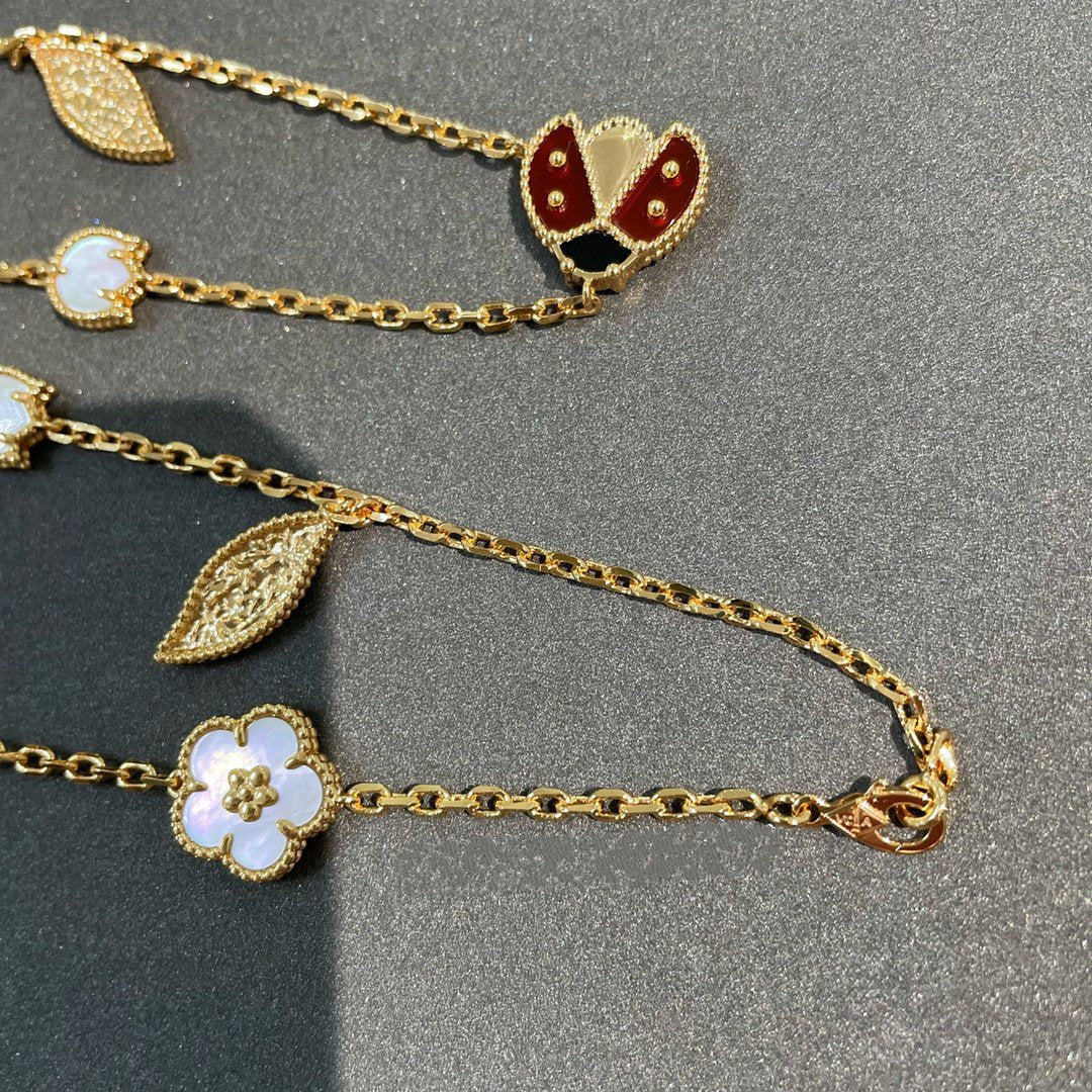 [Clara Jewels]LUCKY SPRING 15 MOTIFS GOLD NECKLACE