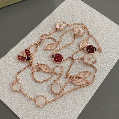 [Clara Jewels]LUCKY SPRING 15 MOTIFS ROSE GOLD NECKLACE