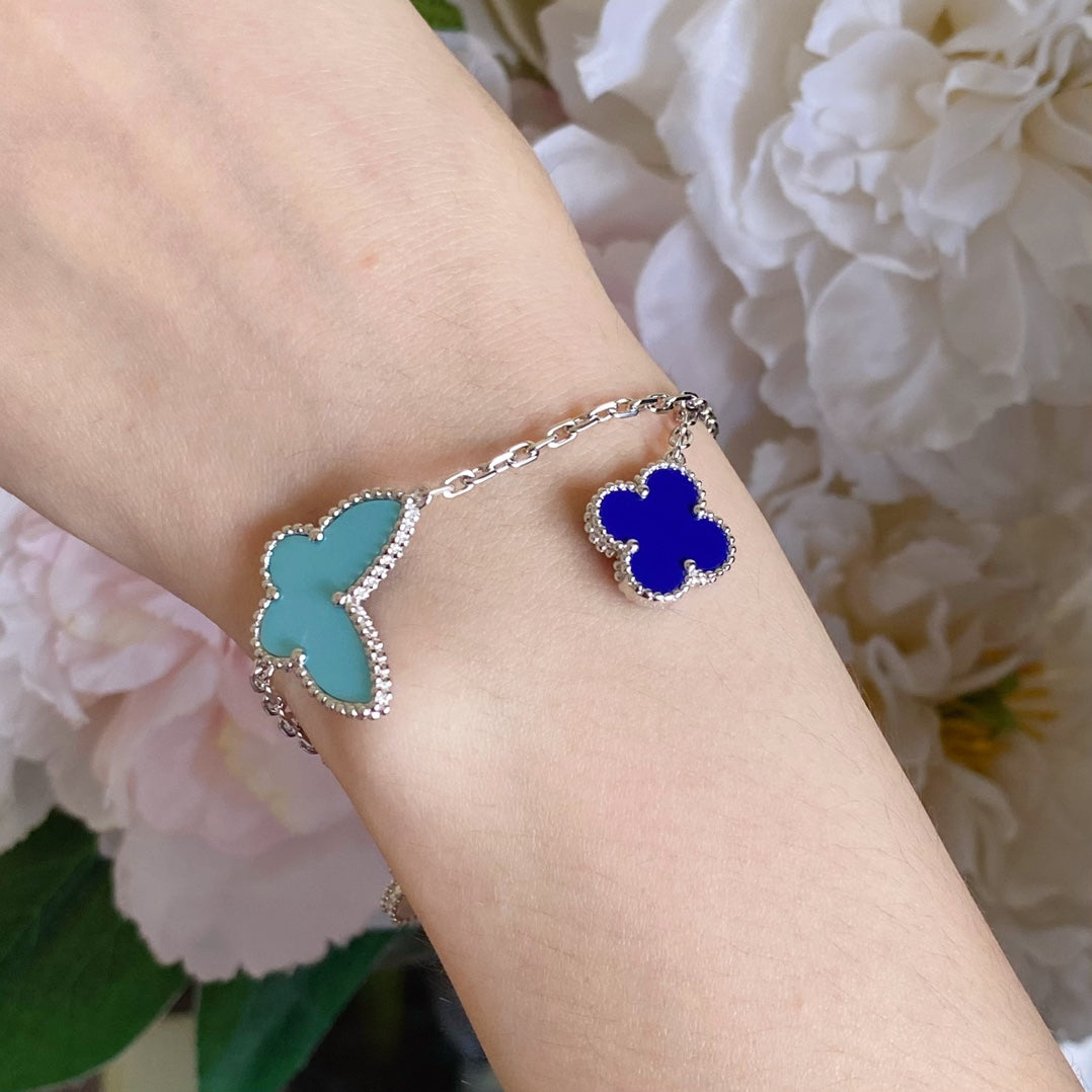 [Clara Jewels]LUCKY SPRING SILVER BRACELET 4 MOTIF