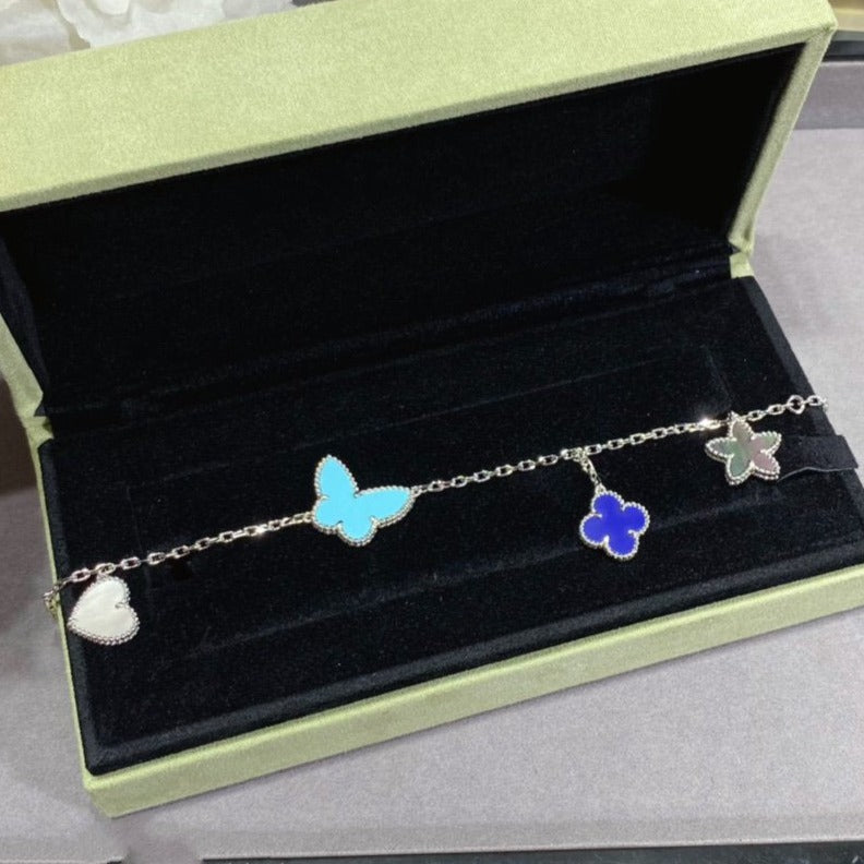 [Clara Jewels]LUCKY SPRING SILVER BRACELET 4 MOTIF