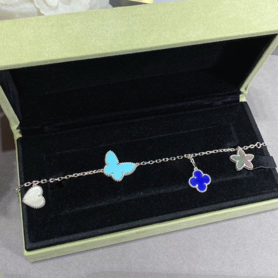 [Clara Jewels]LUCKY SPRING SILVER BRACELET 4 MOTIF