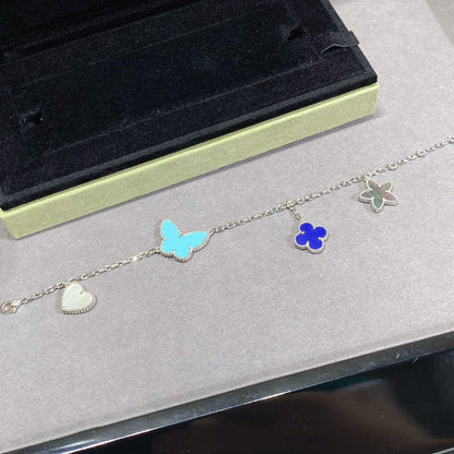 [Clara Jewels]LUCKY SPRING SILVER BRACELET 4 MOTIF