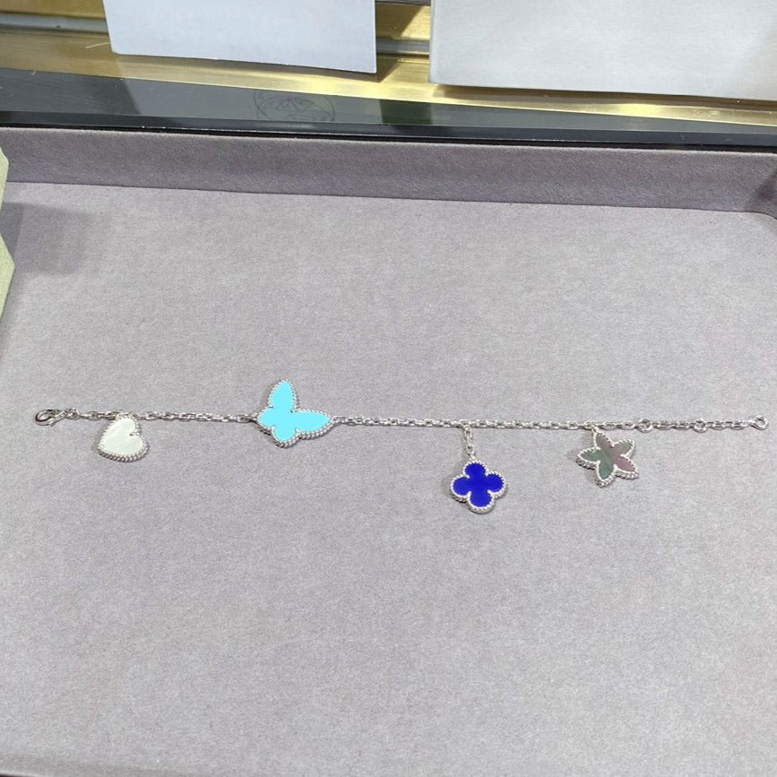 [Clara Jewels]LUCKY SPRING SILVER BRACELET 4 MOTIF