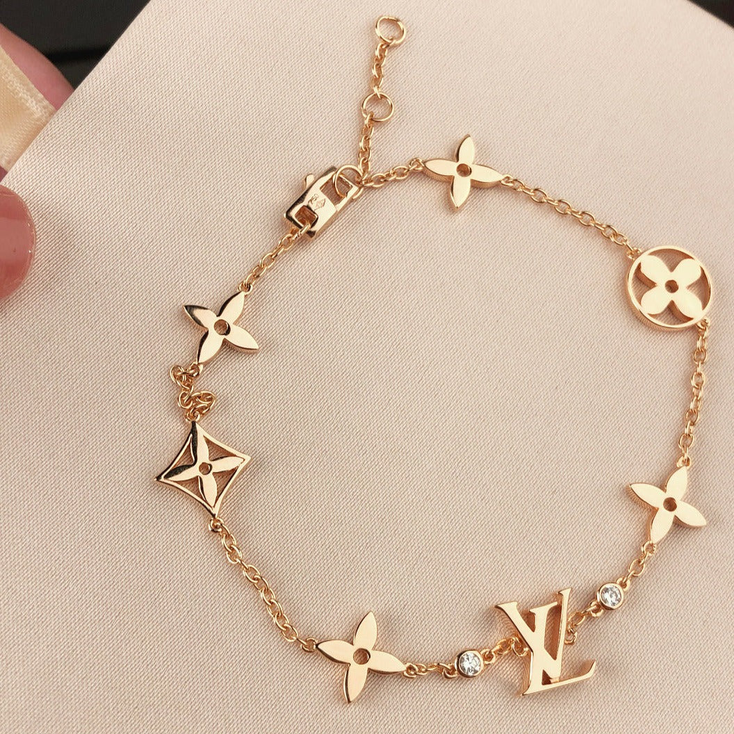[Clara Jewels]STAR AND SUN 7 MOTIFS GOLD BRACELET