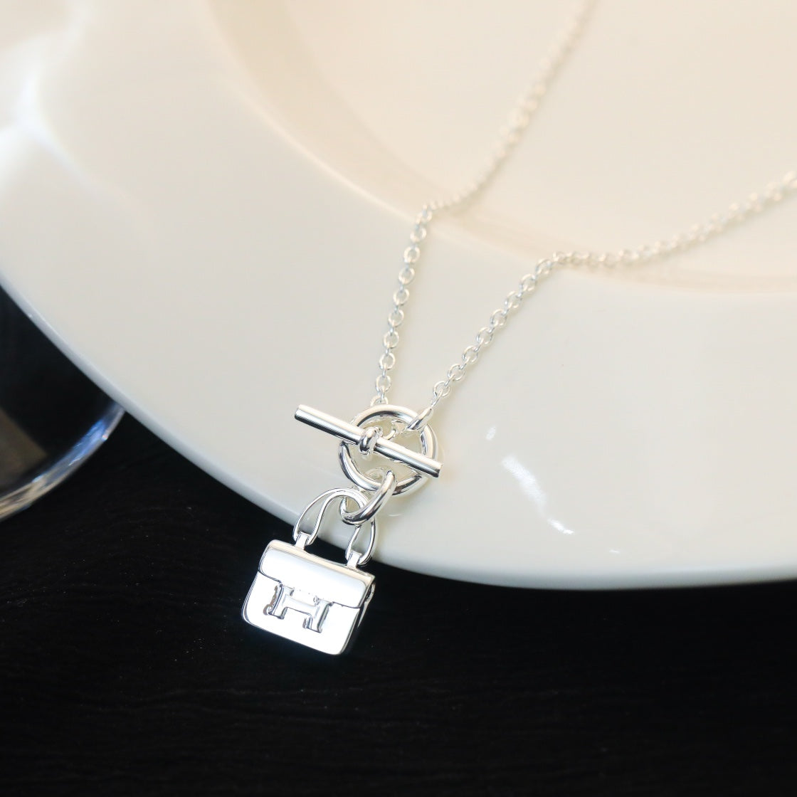 [Clara Jewels]POP H PEDANT SILVER NECKLACE