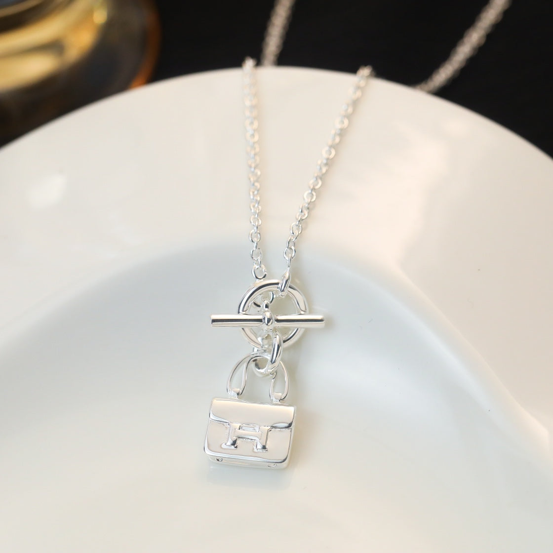 [Clara Jewels]POP H PEDANT SILVER NECKLACE