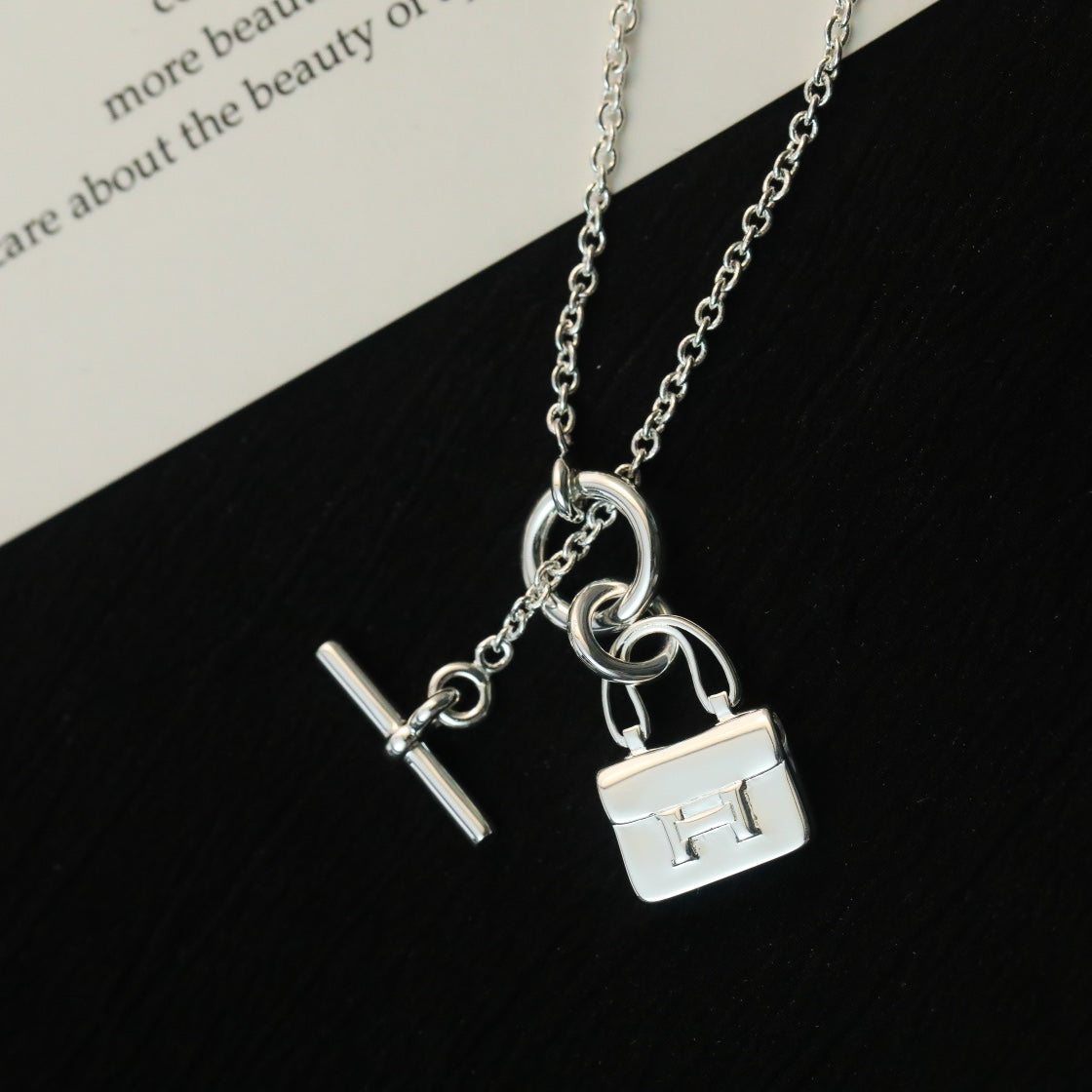 [Clara Jewels]POP H PEDANT SILVER NECKLACE
