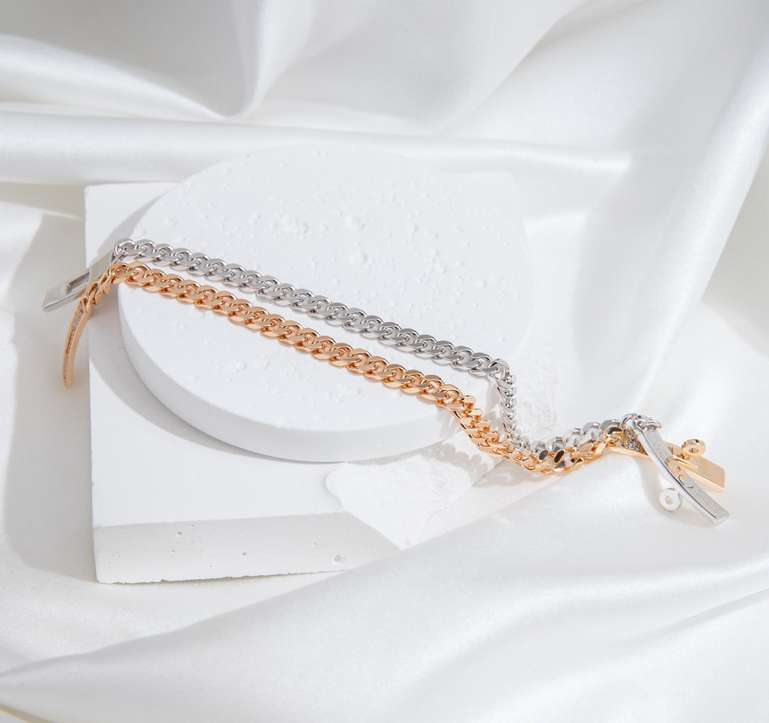 [Clara Jewels]KELLY CHAIN SILVER DIAMOND BRACELET