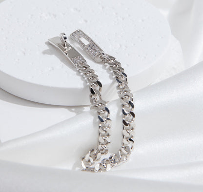 [Clara Jewels]KELLY CHAIN SILVER DIAMOND BRACELET