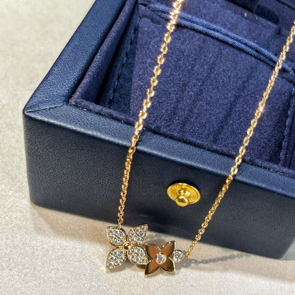 [Clara Jewels]STAR BLOSSOM NECKLACE PINK GOLD DIAMONDS
