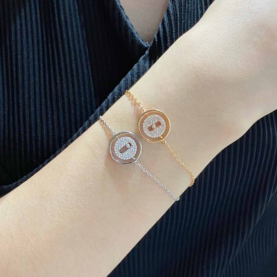 [Clara Jewely]LUCKY MOVE DIAMOND PAVED BRACELET