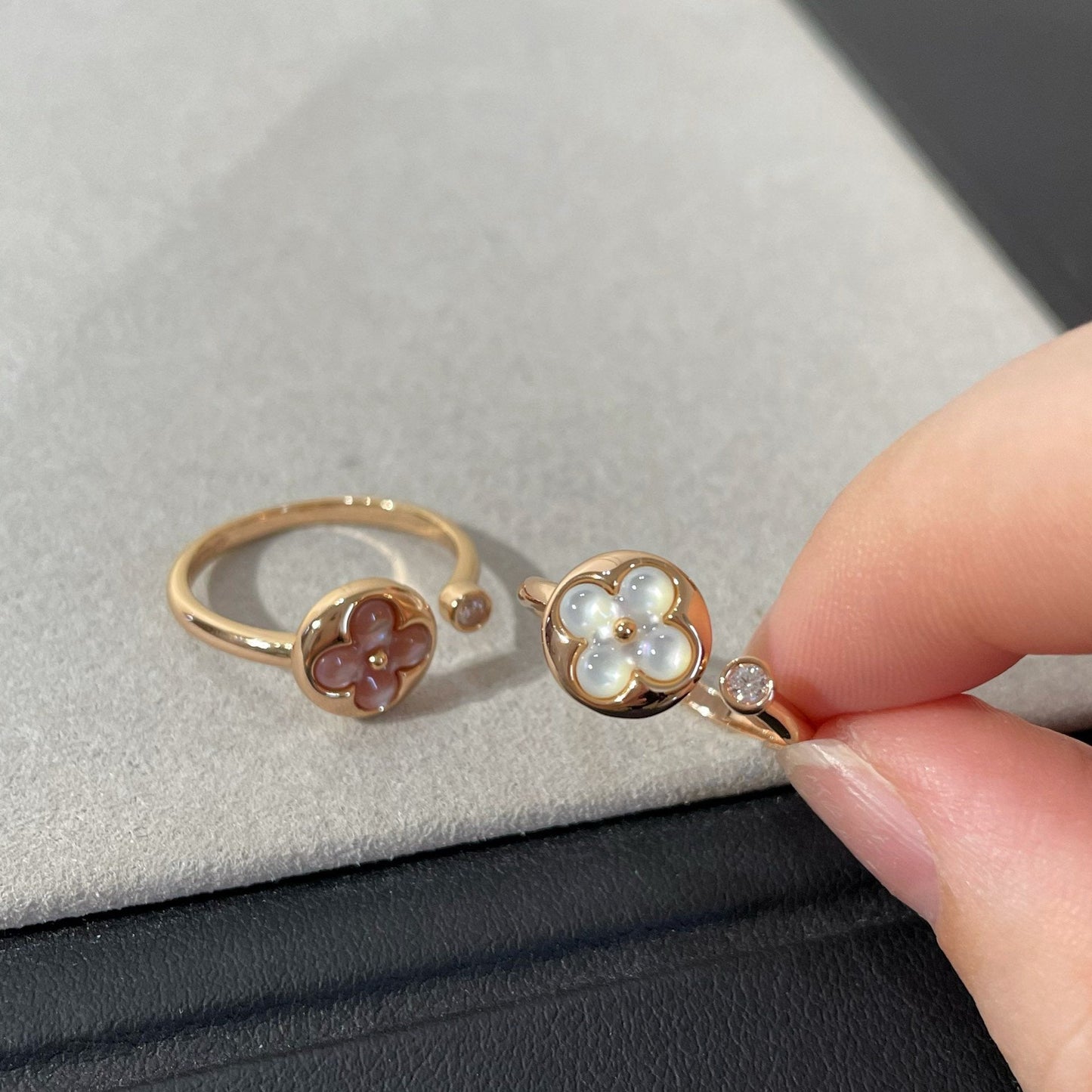 [Clara Jewels]SUN 1 DIAMOND PINK MOP RING