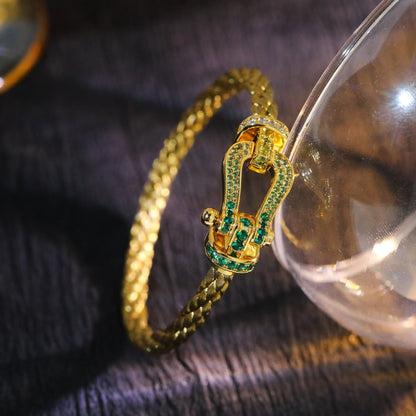[Clara Jewels]FORCE 10 GOLD GREEN DIAMOND PAVED