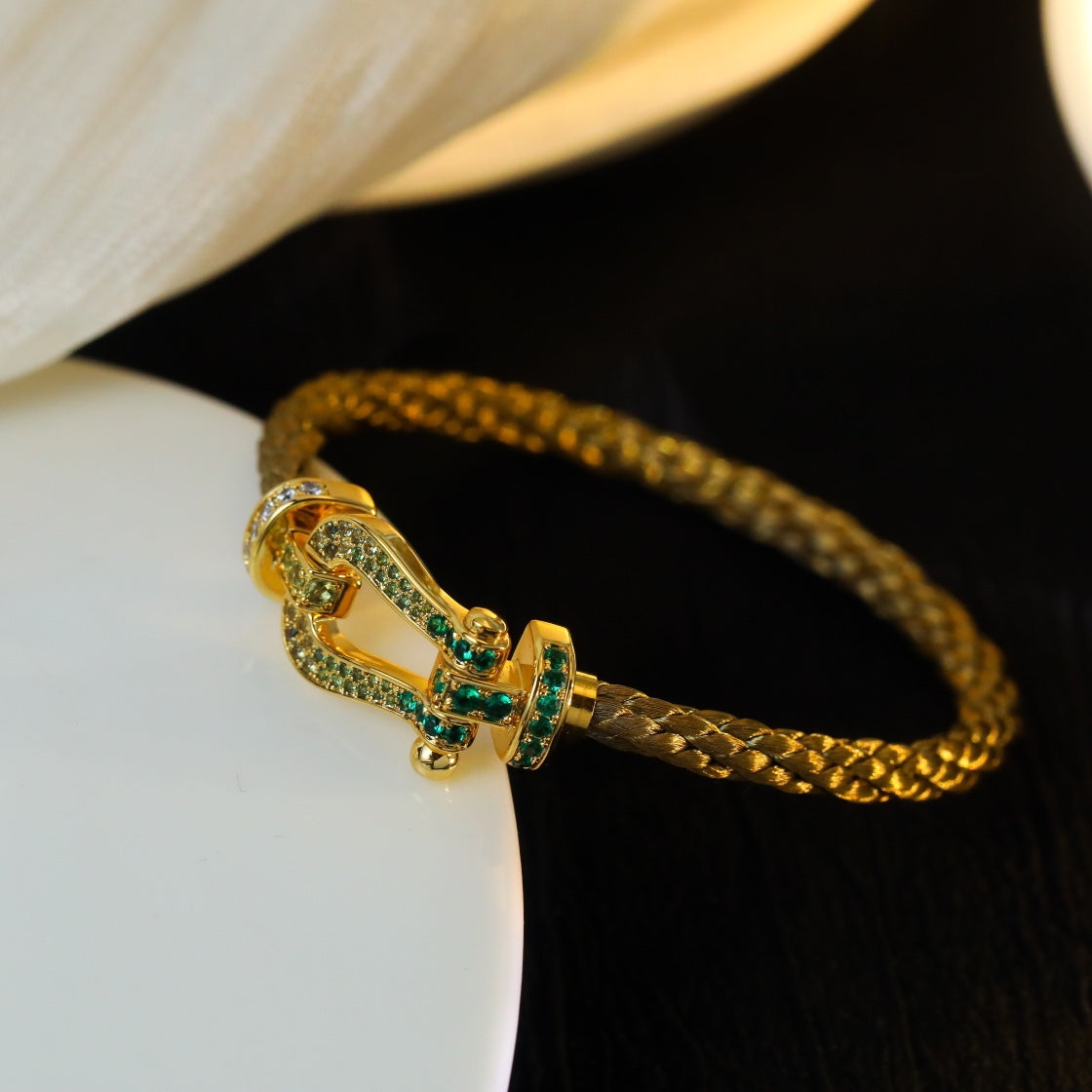 [Clara Jewels]FORCE 10 GOLD GREEN DIAMOND PAVED