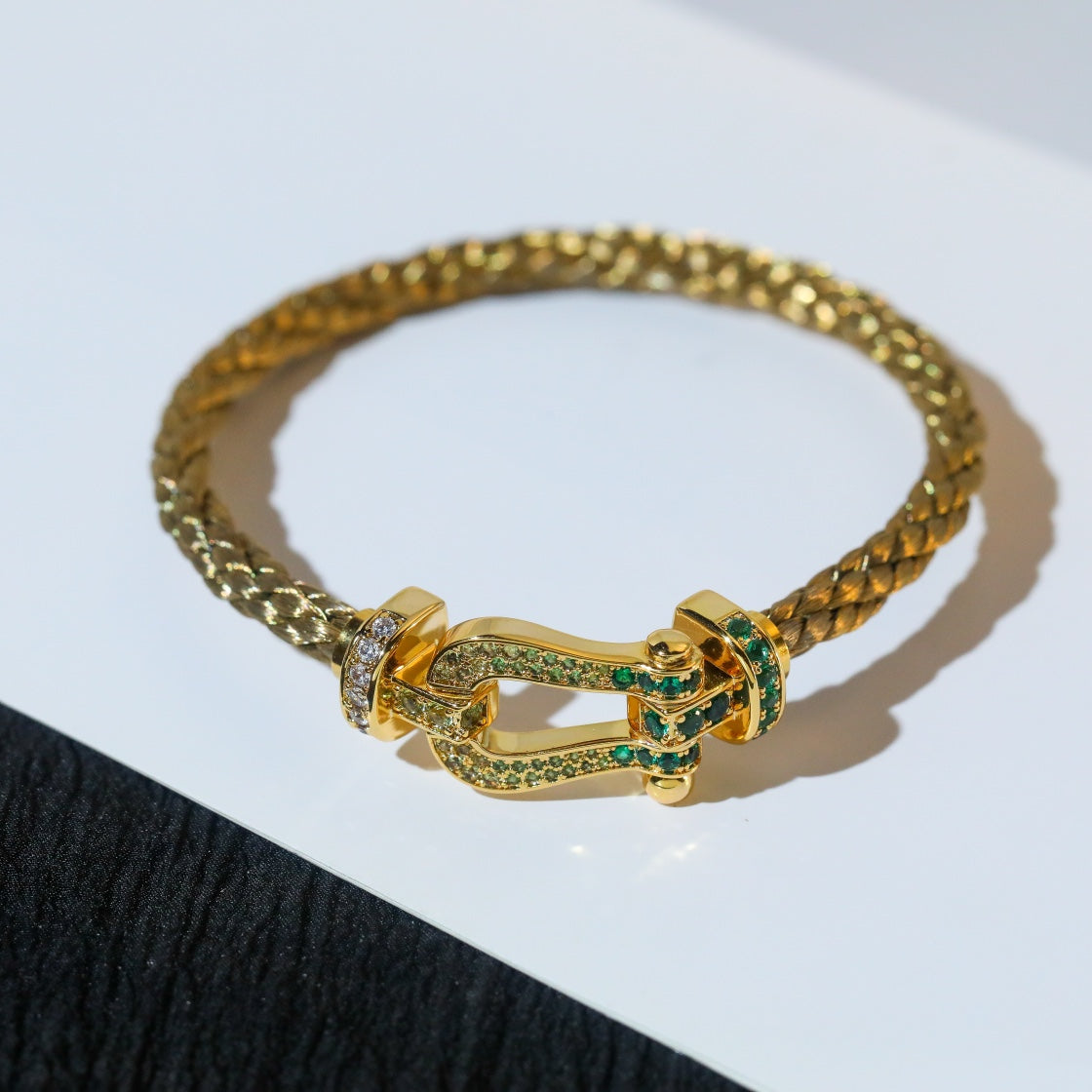 [Clara Jewels]FORCE 10 GOLD GREEN DIAMOND PAVED