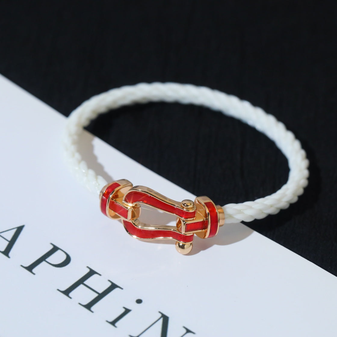 [Clara Jewels]FORCE 10 WHITE TEXTILE DIAMOND PAVED