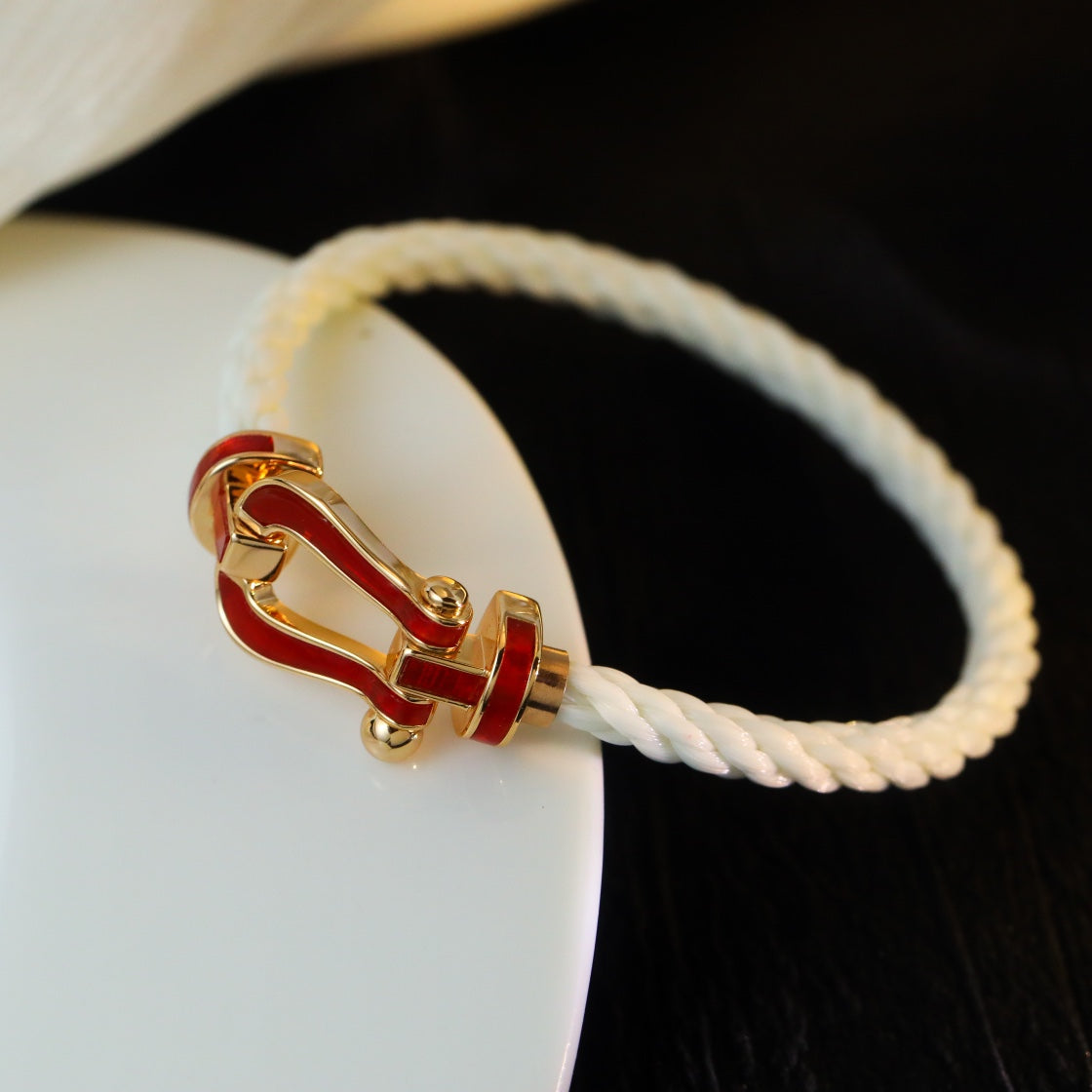 [Clara Jewels]FORCE 10 WHITE TEXTILE DIAMOND PAVED