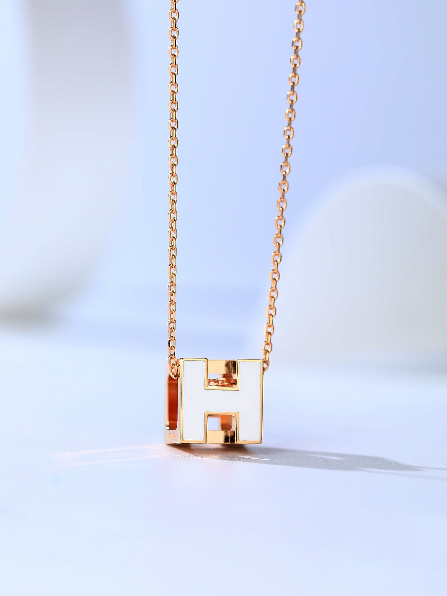 [Clara Jewels]H CAGE PINK GOLD NECKLACE