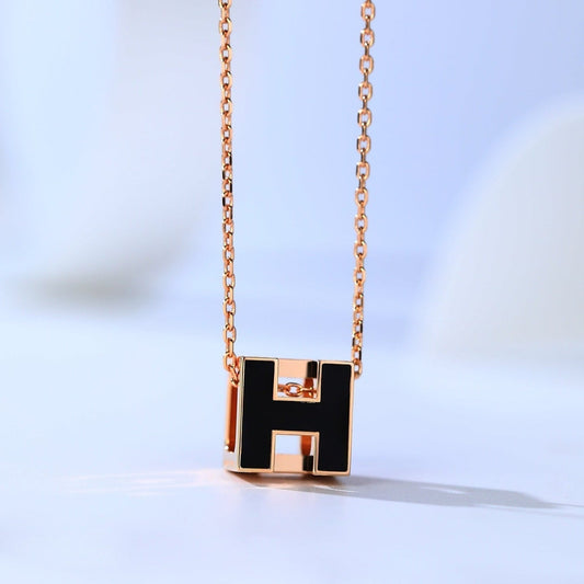 [Clara Jewels]H CAGE PINK GOLD NECKLACE