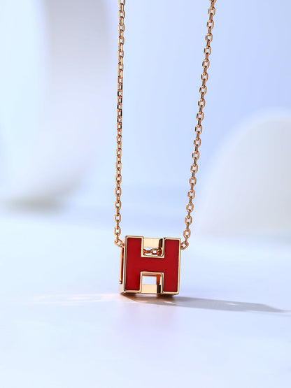 [Clara Jewels]H CAGE PINK GOLD NECKLACE