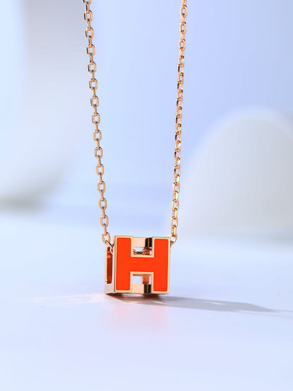 [Clara Jewels]H CAGE PINK GOLD NECKLACE